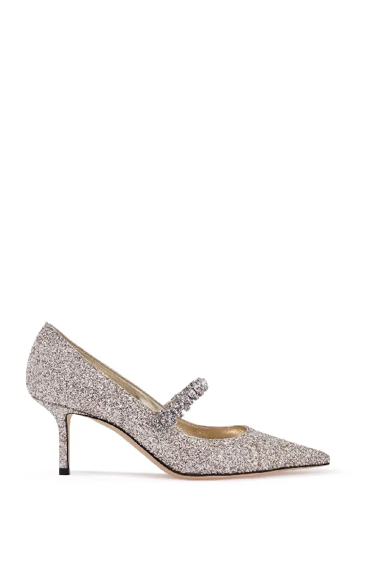 High heels for ethical shoppers -JIMMY CHOO Glittery Pumps with Swarovski Crystal Strap - 65