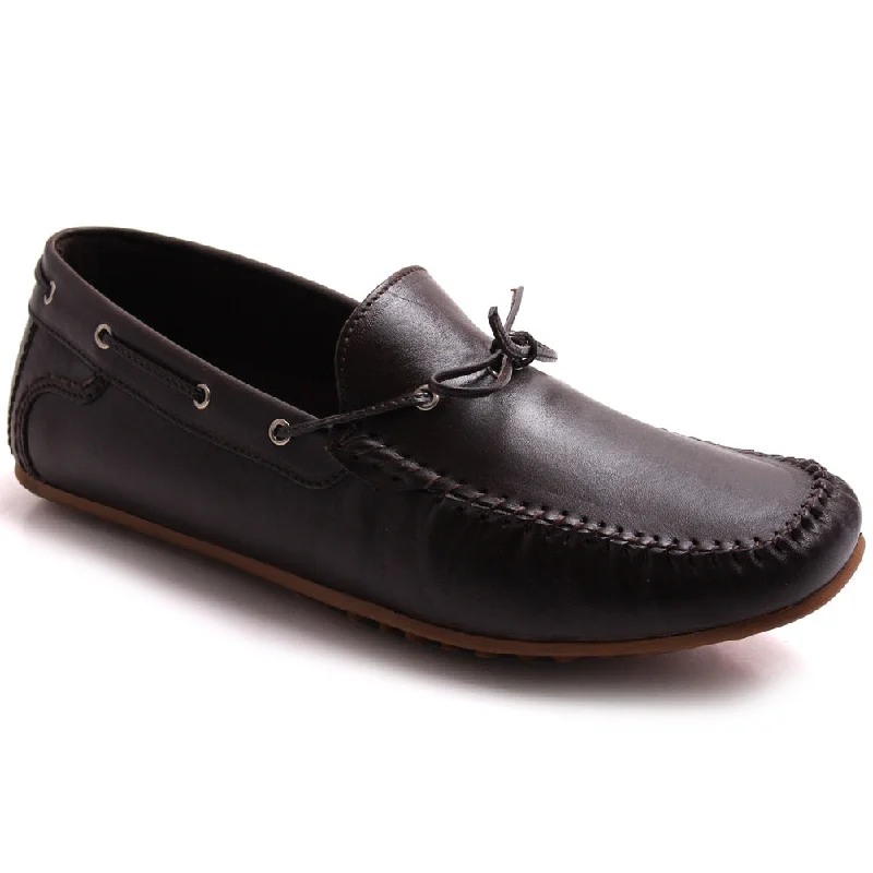 Soft loafers for summer wear-Mens ‘Derak’ Leather Loafers Shoes