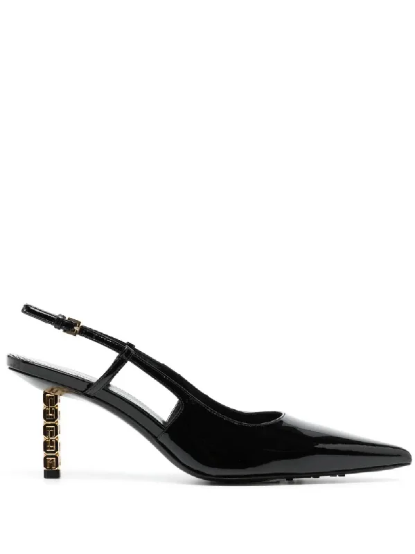 High heels for wide feet fit -GIVENCHY Sleek and Sophisticated Patent Leather Slingback Pumps