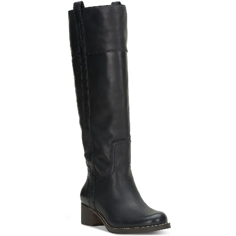 Boots for private winter gatherings -Lucky Brand Womens Leather Riding Boots Knee-High Boots