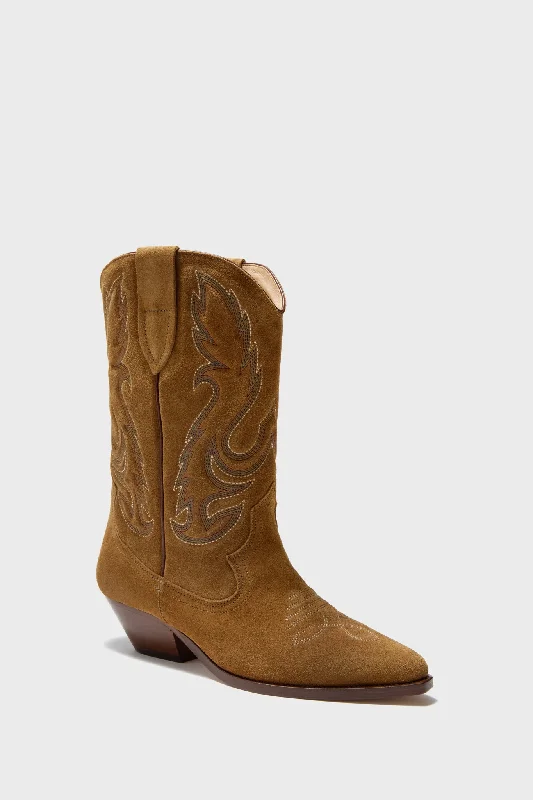 Boots for snowy holiday getaways -Sepia Embroidered Duerto Boots