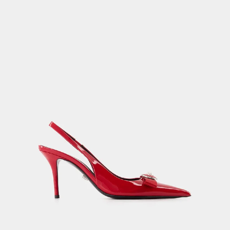 Luxury high heels for formal wear -VERSACE Ribbon Detail Pumps