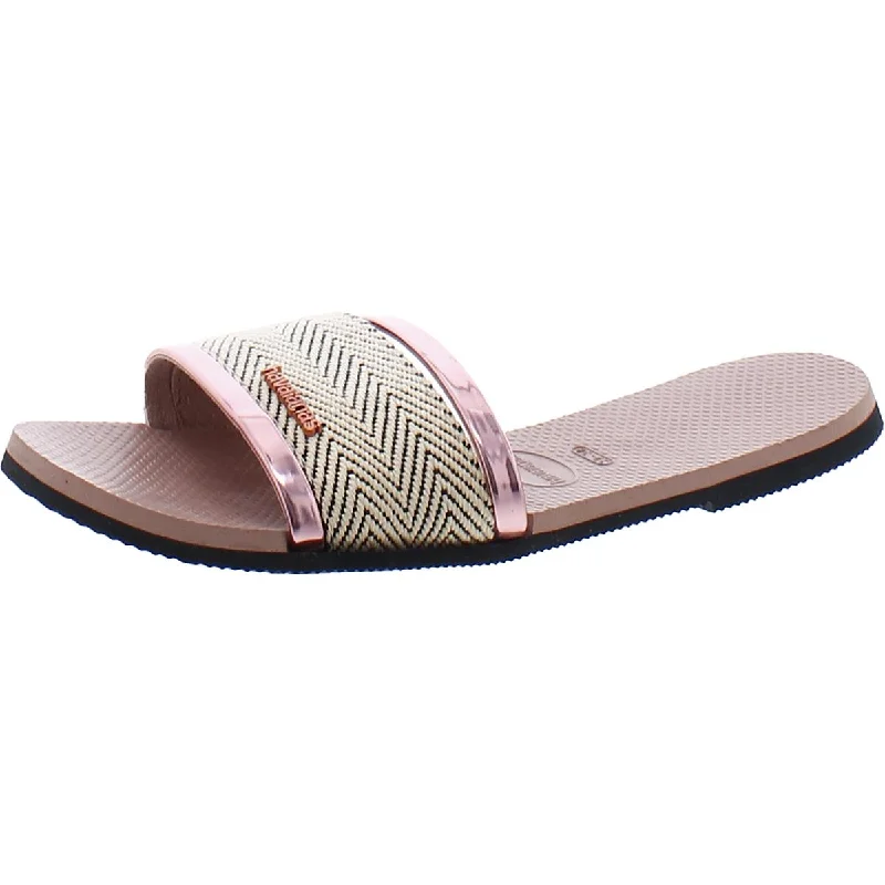 Stylish sandals for evening beach strolls-Havaianas Womens Laceless Woven Slide Sandals