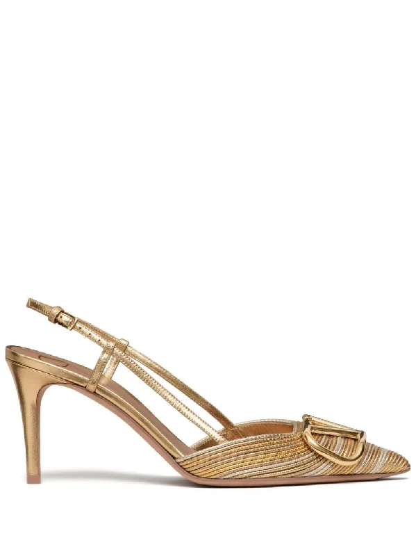 High heels for teens prom night -VALENTINO Signature Slingback Pumps 80mm