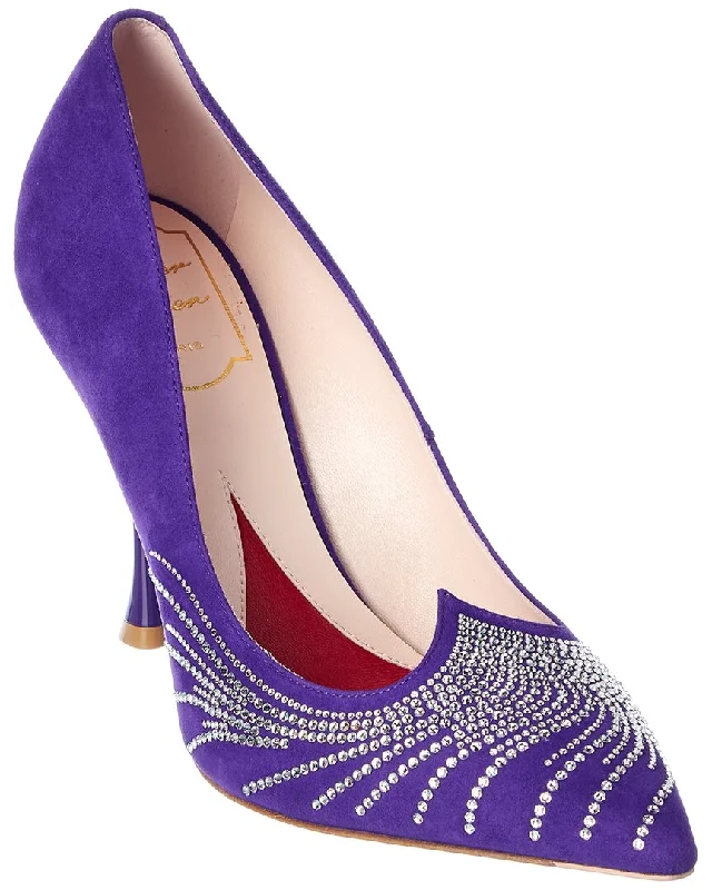 High heels with abstract designs -Roger Vivier I Love Vivier Suede Pump