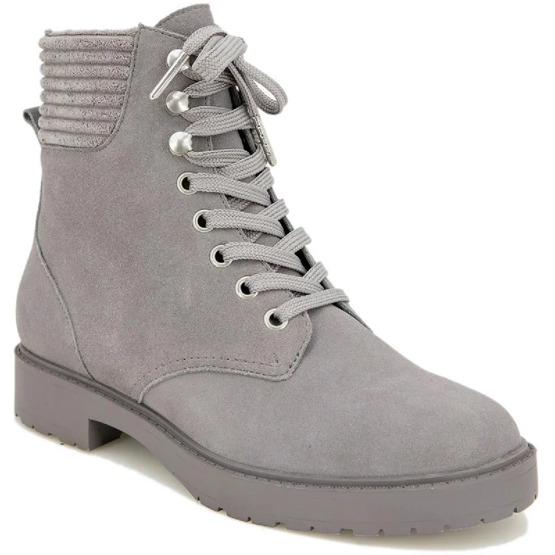 Boots with ornate footbed designs -Splendid Womens Sadie Suede Almond Toe Combat & Lace-up Boots