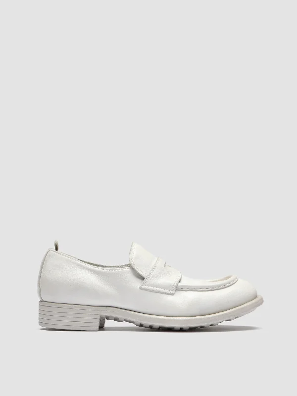 Fashionable loafers for evening comfort-CALIXTE 020 - White Leather Mocs Loafers