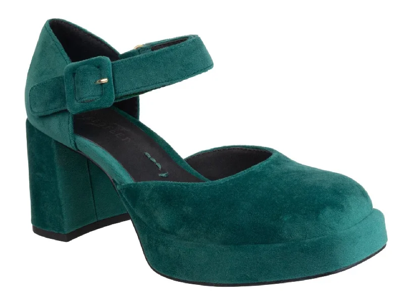 High heels for dusk strolls -NAKED FEET - ESTONIA in EMERALD Heeled Clogs