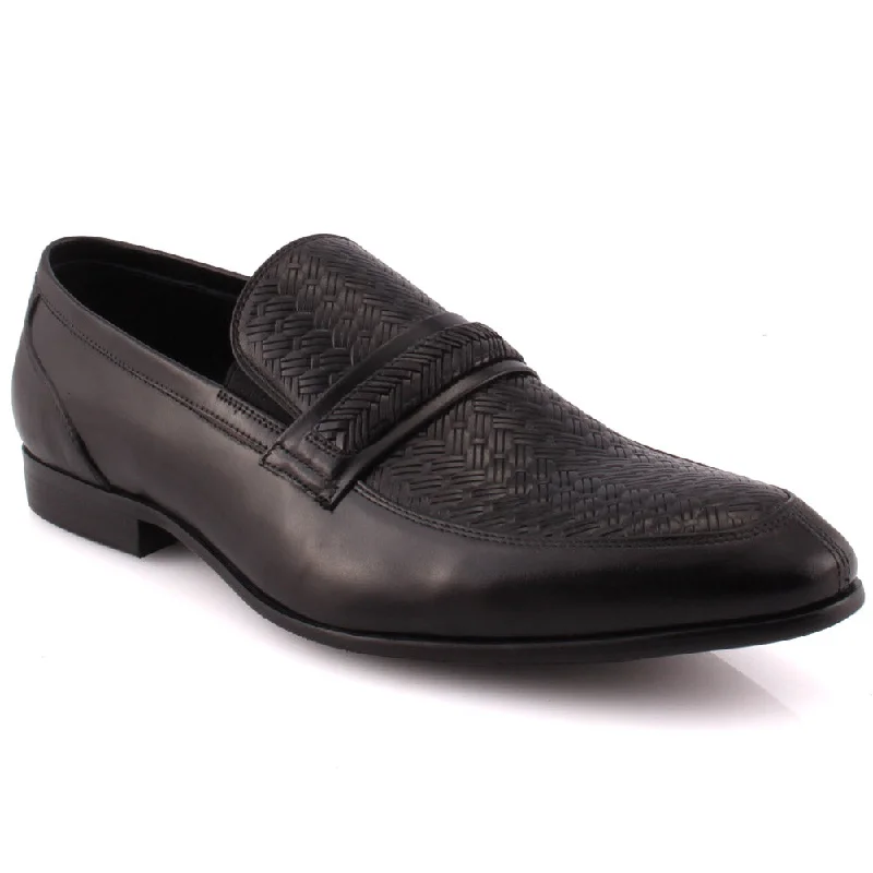 Breathable loafers for airy trips-Men “HUDSON” Textured Penny Loafers