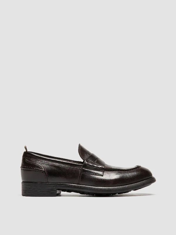 Soft loafers for warm steps-CHRONICLE 056 - Brown Leather Penny Loafers