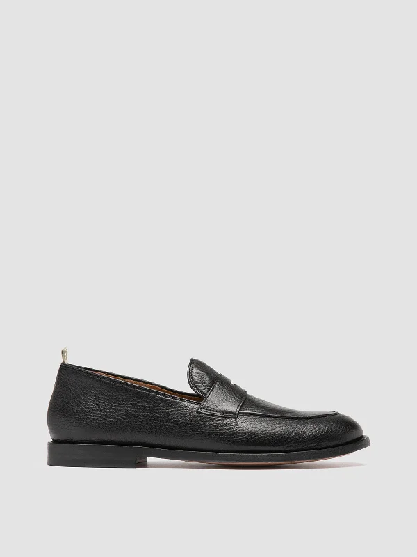 Soft loafers for warm comfort-OPERA 001 - Black Leather Penny Loafers