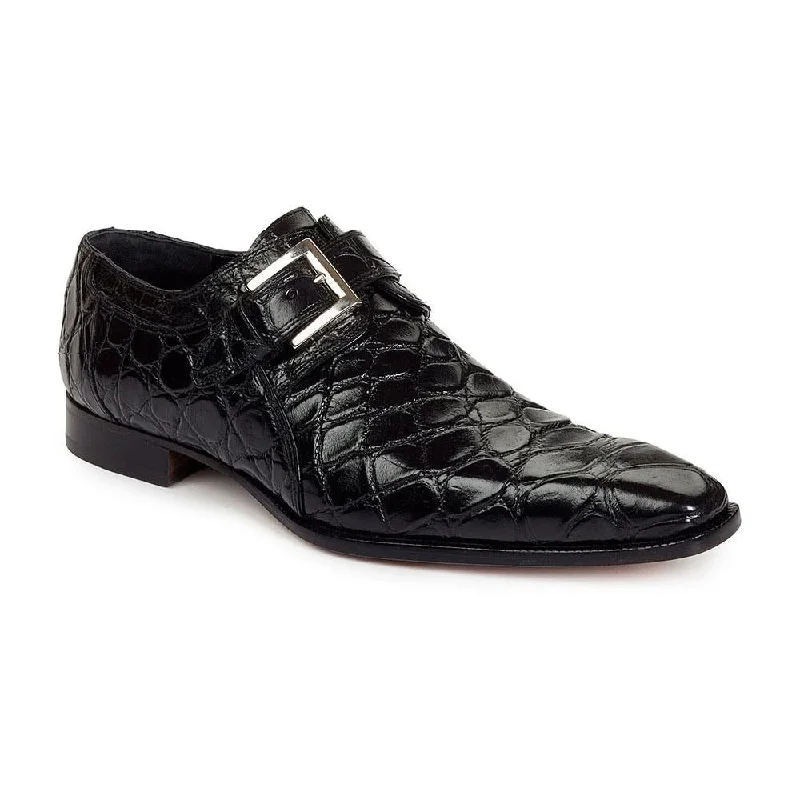 Fashionable loafers for evening wear-Mauri 1032 Men's Dress Saga Alligator Black Loafers (MA3000)