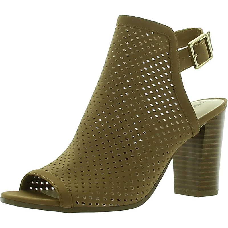 Stylish sandals for sunny seaside dinners-Francesca's Womens Elaine Faux Leather Perforated Mule Sandals