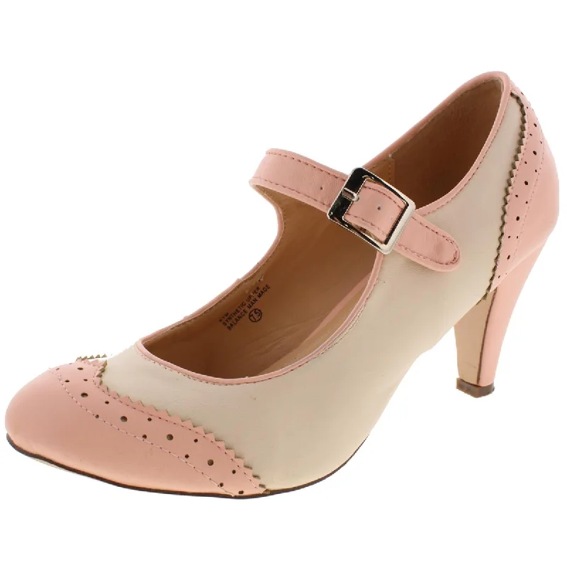 High heels with cool hues -J. Adams Womens Kym Faux Leather Wingtip Pumps