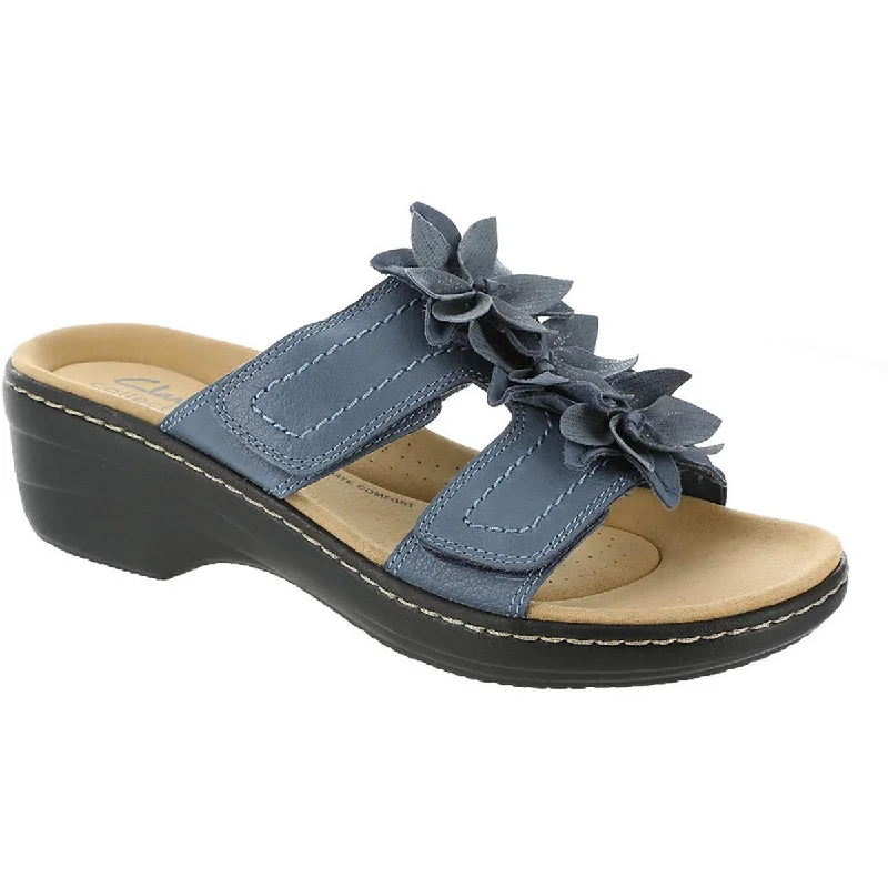 Non-slip sandals for wet shore hikes-Clarks Womens Merliah Raelyn Leather Casual Wedge Sandals