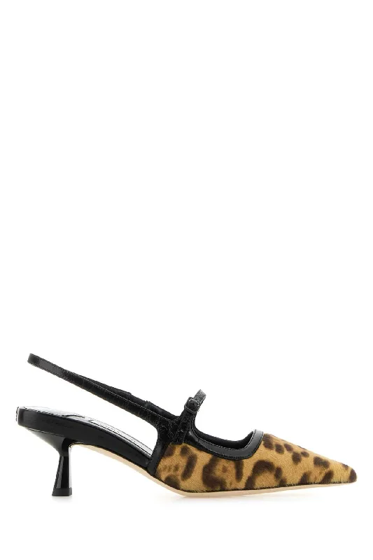 High heels for summer galas -JIMMY CHOO Elegant Printed 100% Leather Didi Pumps with 4.5 cm Heel