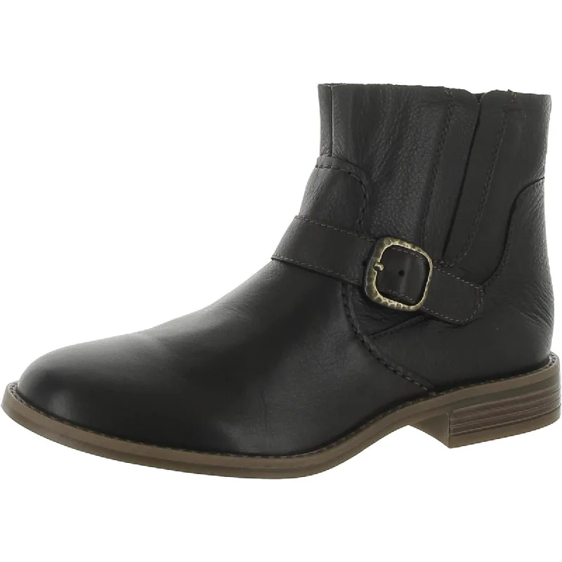 Boots with comfy footbed cushioning -Clarks Womens Camzin Loop Leather Chelsea Boots