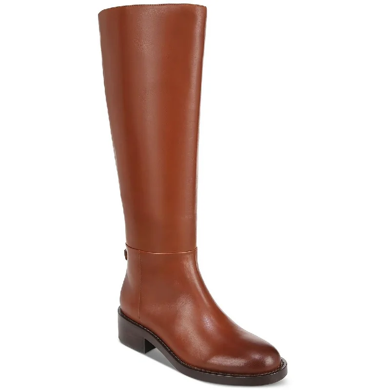 Boots with soft outsole padding -Sam Edelman Womens Mable EM Leather Round Toe Knee-High Boots