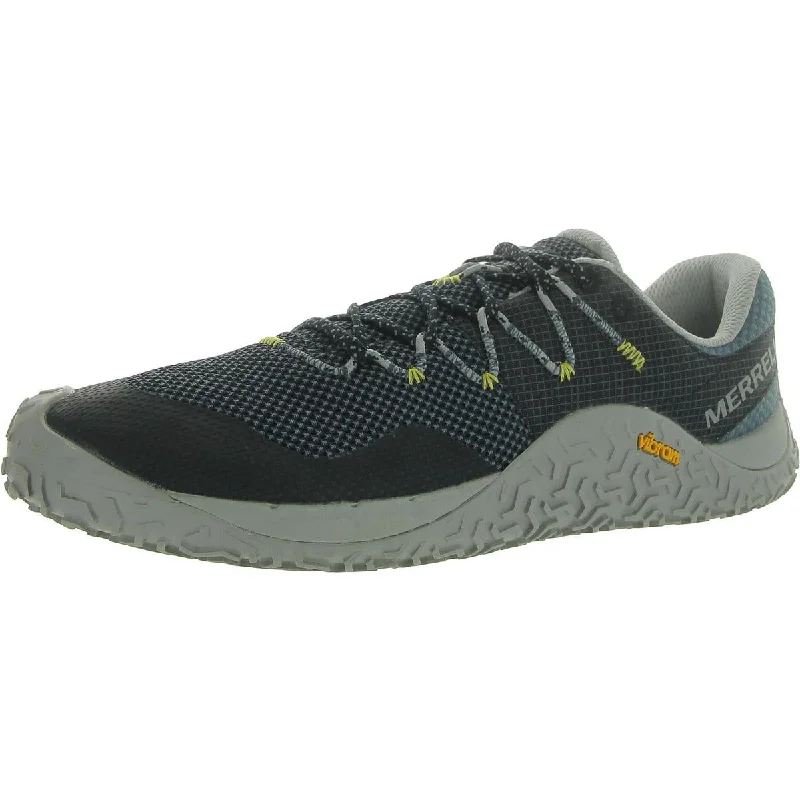 Cushioned athletic shoes for knee jogs-Merrell Mens trail glove 7 Lace Up Flat Casual And Fashion Sneakers