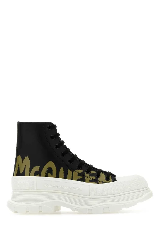 Affordable athletic shoes for kids’ comfort-ALEXANDER MCQUEEN Tread Slick Leather Sneakers for Men