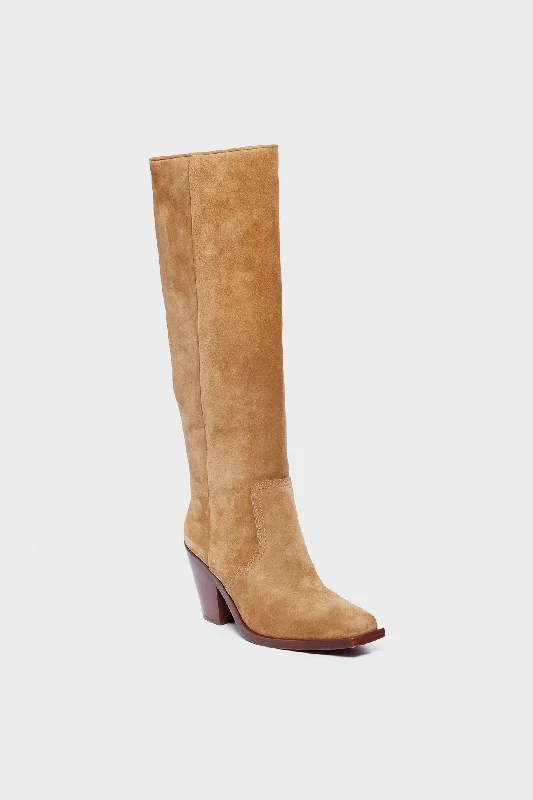 Boots with breezy outsole designs -Bisque Suede Lynn Boots