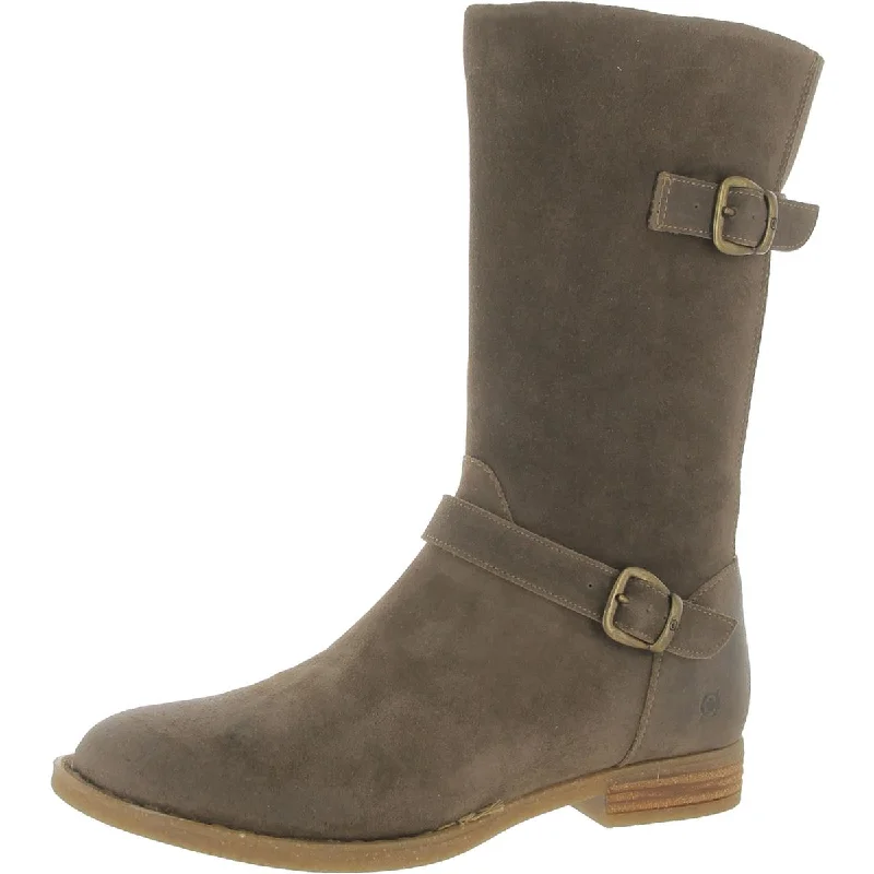 Boots with soft glow details -Born Womens Delano Suede Buckle Mid-Calf Boots