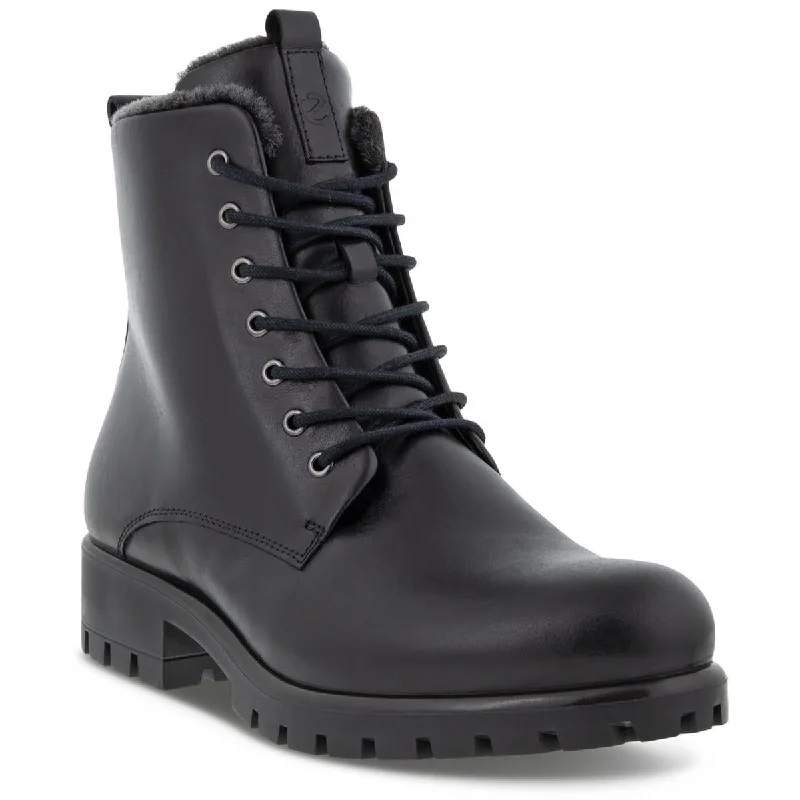 Boots with dynamic fit adjustments -ECCO Womens MODTRAY Leather Lugged Sole Combat & Lace-up Boots