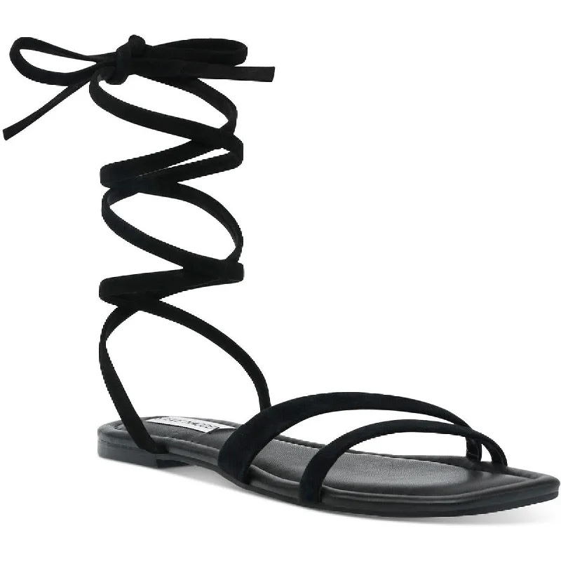 Waterproof sandals for coastal adventures-Steve Madden Womens Garvan Suede Strappy Gladiator Sandals