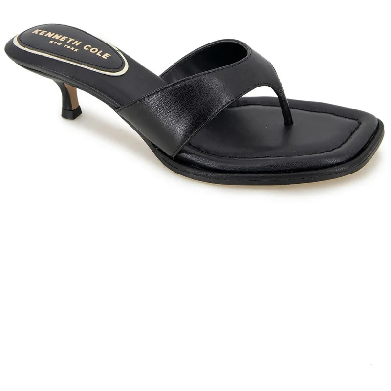 Affordable sandals for sunny seaside trends-Kenneth Cole New York Womens Geneva Leather Dressy Slide Sandals