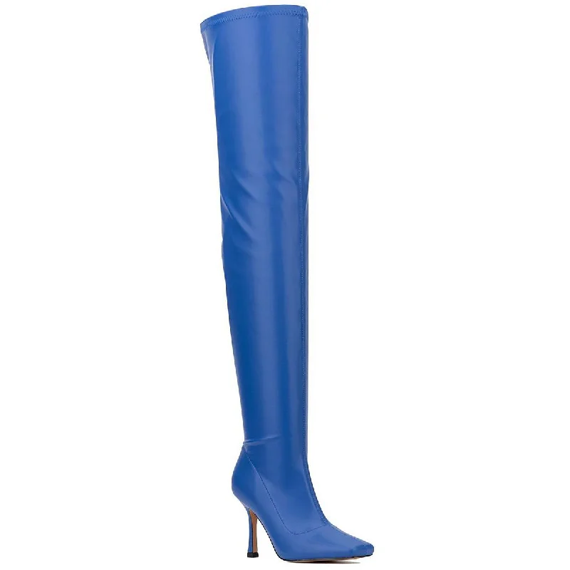 Boots with superior slip resistance -New York & Company Womens Natalia Faux Leather Over-The-Knee Boots