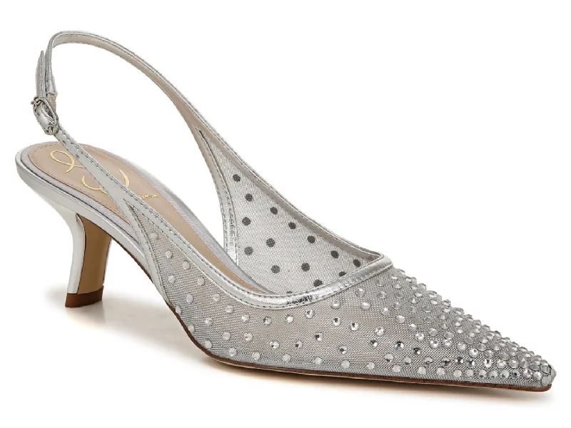 High heels for casual meetups -Sam Edelman: Bianka in Silver Mesh