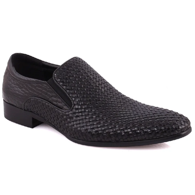 Stylish loafers for chic comfort-Mens “DARCY” Textured Detailing Evening Loafers