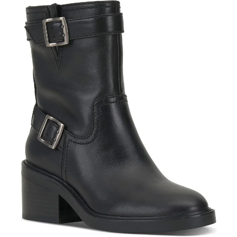 Boots for women with arch ease -Vince Camuto Womens Vergila Buckle Ankle Motorcycle Boots