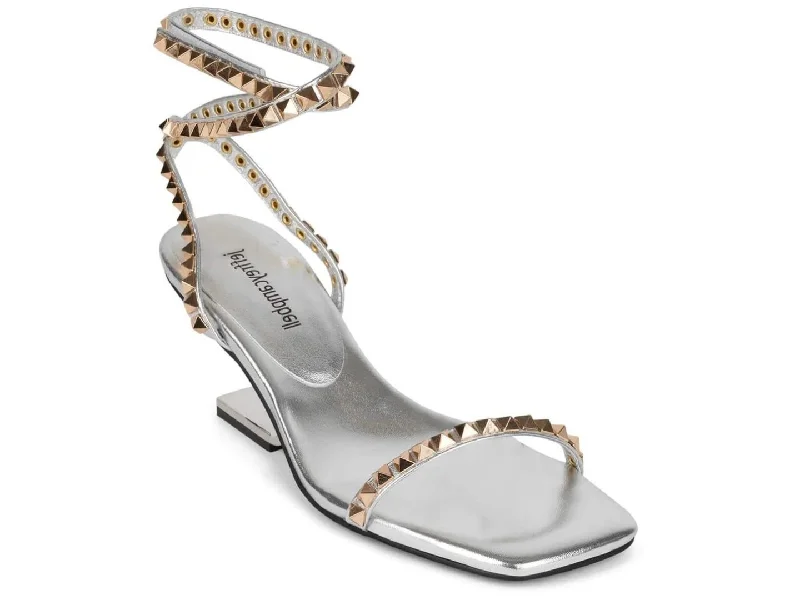 High heels for outdoor receptions -Jeffrey Campbell: Luxor-LB in Silver Gold Combo