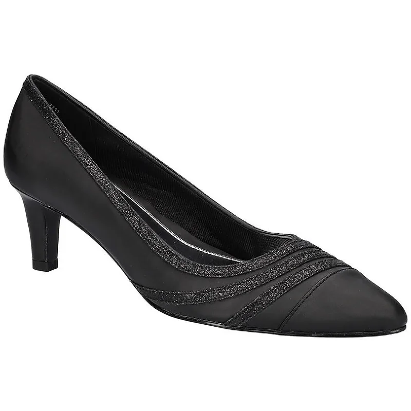 High heels for sustainable style -Easy Street Womens Nobel Satin Glitter Pumps