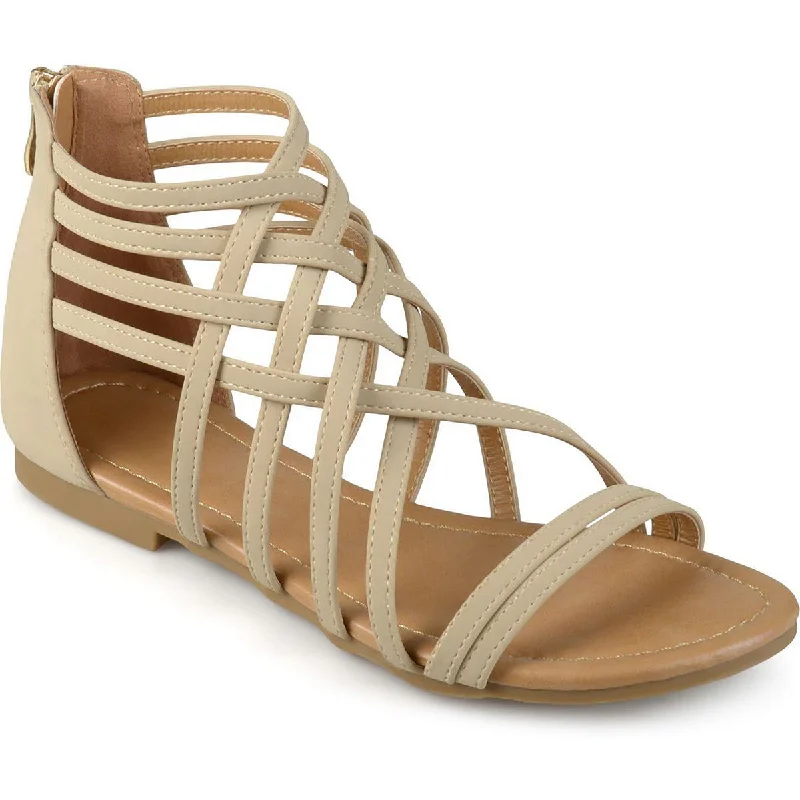 Soft sandals for relaxed beach evenings-Journee Collection Womens Faux Leather Strappy Sandals