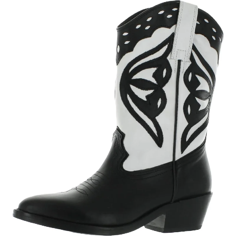 Boots for daily winter elegance -Steve Madden Womens Laredo-M Leather Almond Toe Cowboy, Western Boots