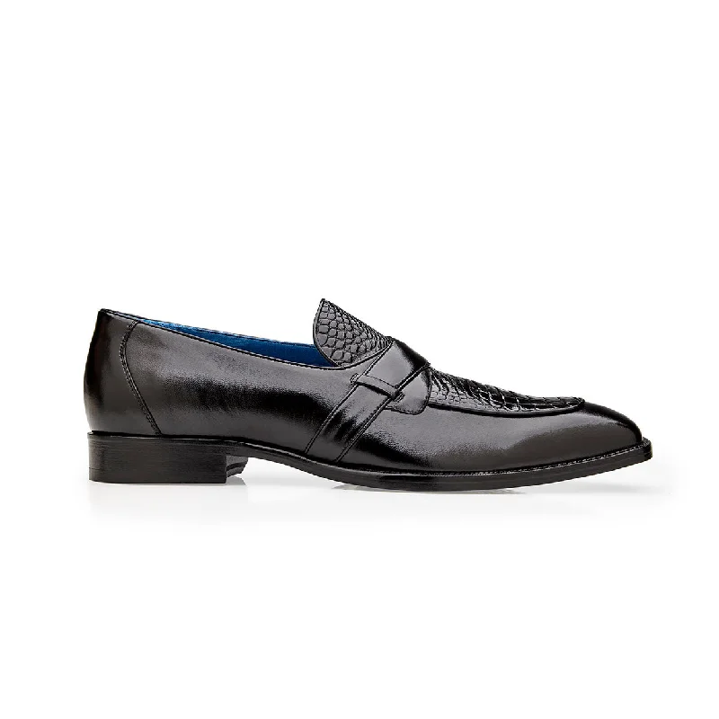 Soft loafers for easy steps-Belvedere Tornado R74 Men's Shoes Alligator / Calf-Skin Leather Slip-on Loafers (BV3173)