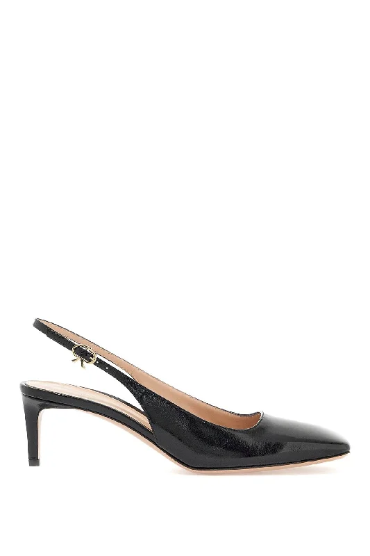 High heels for drizzly nights -GIANVITO ROSSI Sleek Slingback Pumps with Ribbon Buckle