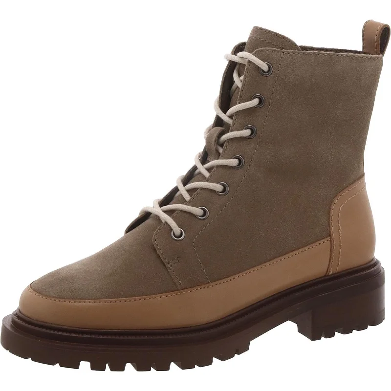 Boots for misty snowy walks -Vince Camuto Womens Leasa Suede Almond Toe Combat & Lace-Up Boots