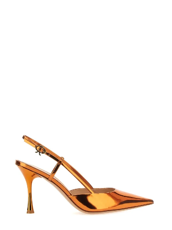 High heels for green fashion -GIANVITO ROSSI Slingback Pumps with 8.5 cm Heel