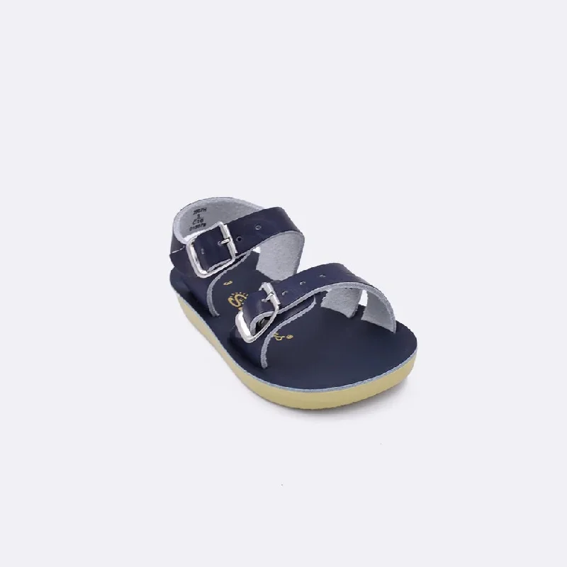 Premium sandals for chic beach nights-Navy Sea Wee Sandals