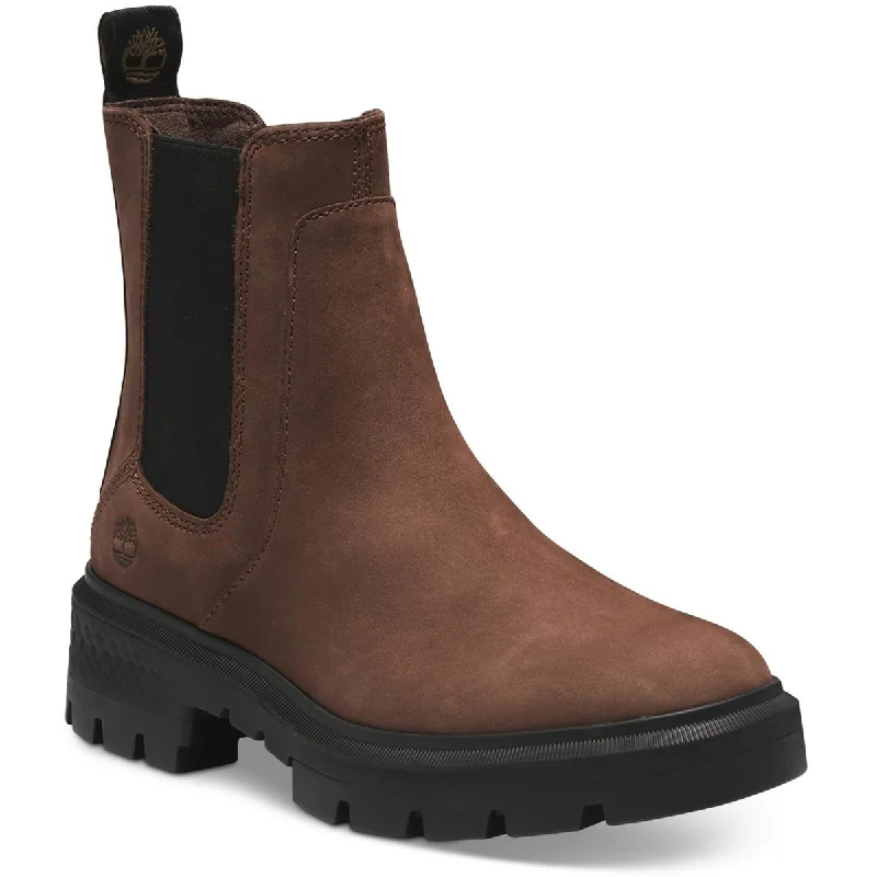 Boots with trendy fabric mixes -Timberland Womens Cortina Valley Leather Pull On Chelsea Boots