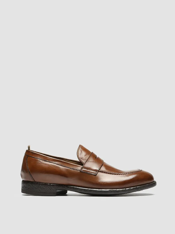 Durable loafers for long comfort-EMORY 024 - Brown Leather Loafers