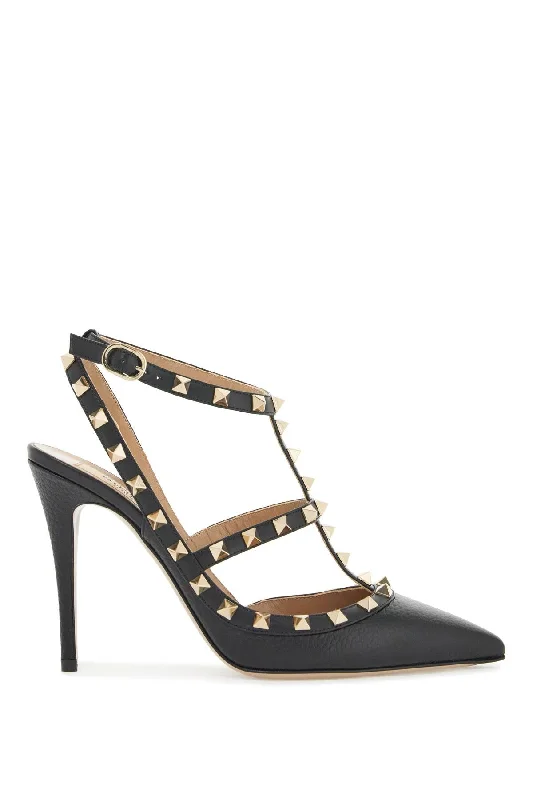 High heels with slip-proof soles -VALENTINO GARAVANI Rockstud Ankle Strap Pumps