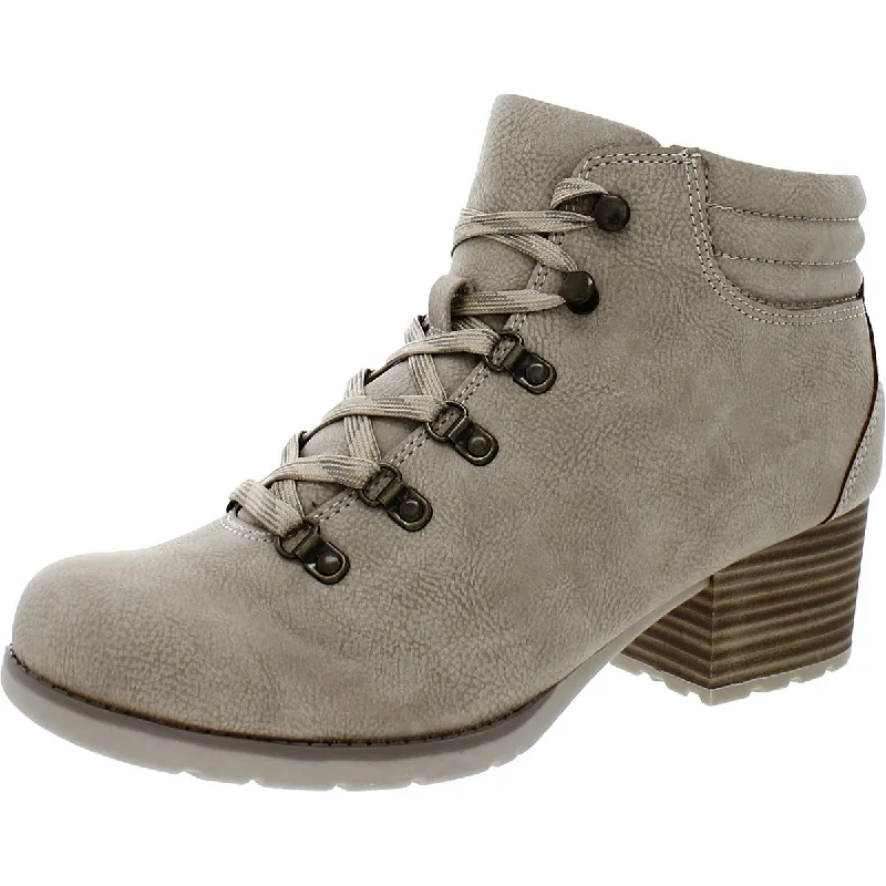 Boots with sturdy toe caps -B.O.C. Womens Alder Faux Leather Block Heel Hiking Boots