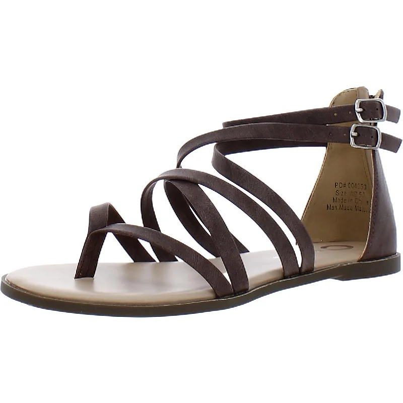 Lightweight sandals for warm coastal hikes-Journee Collection Womens Zailie  Zipper Buckles Gladiator Sandals