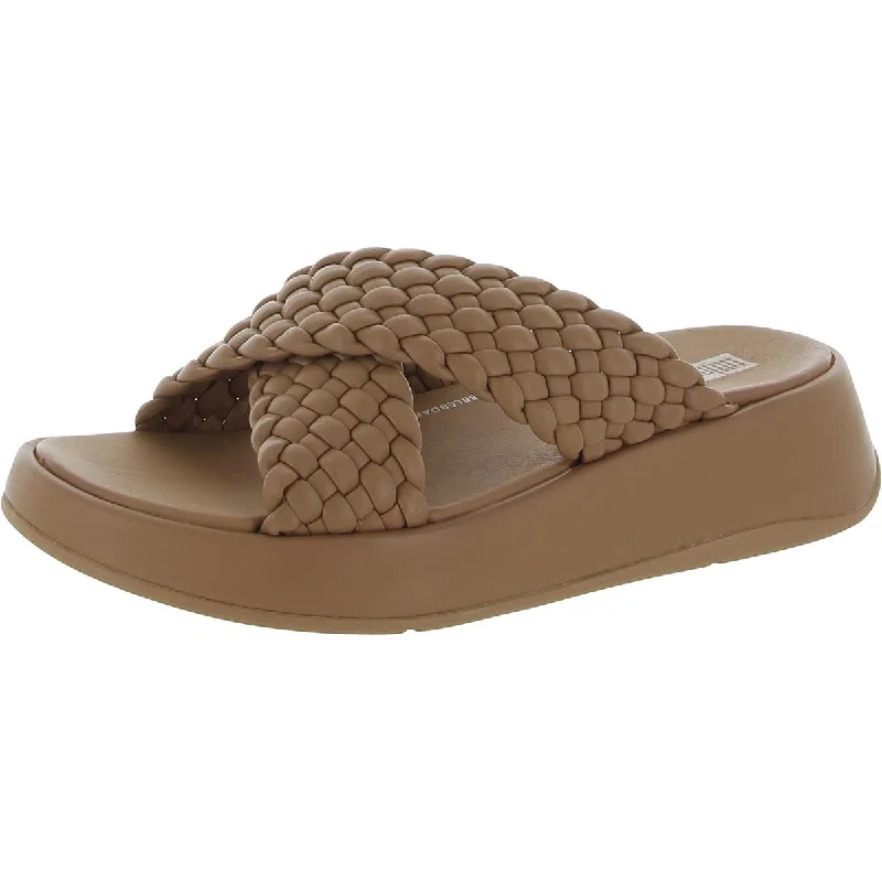 Stylish sandals for sunny seaside dinners-Fitflop Womens F-Mode Leather Basketweave Wedge Sandals