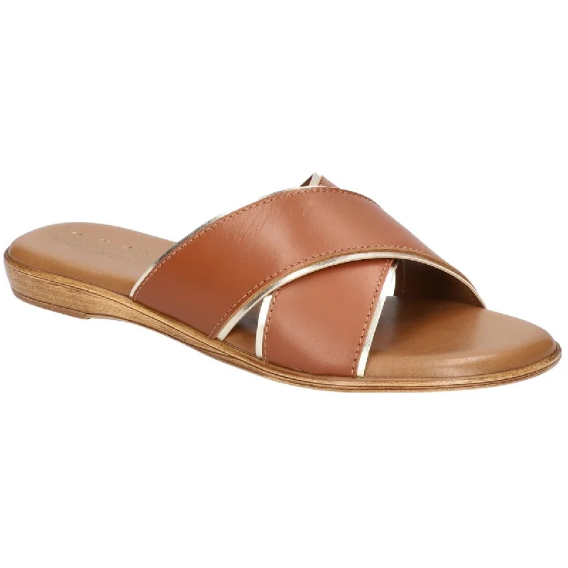 Best sandals for warm sunny days-Bella Vita Womens Tab-Italy Leather Slide Sandals