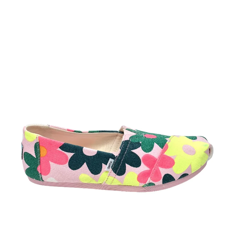 Flats for casual day dinners -Floral Print Shoes Flats Toms, Size 6.5